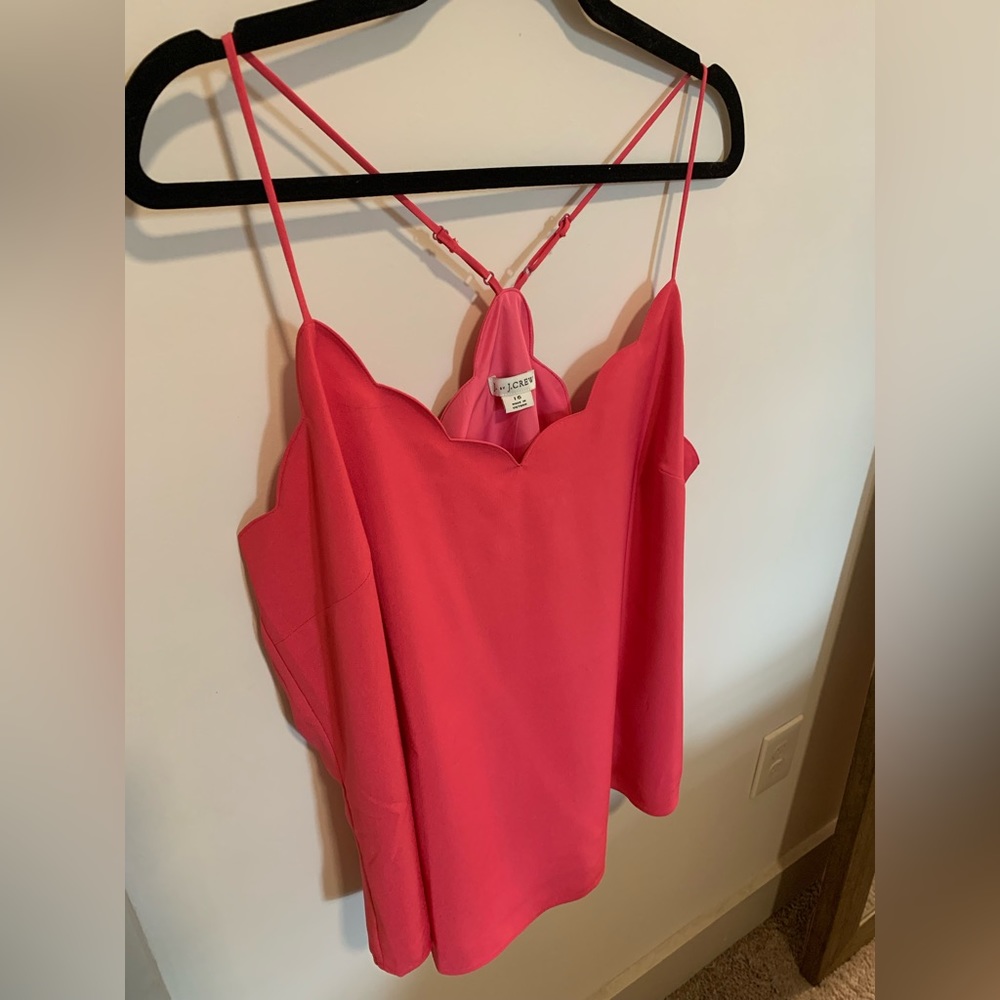 J Crew hot pink scallop neckline camisole NWT